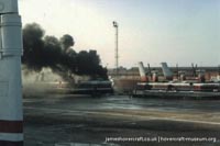 SRN4 The Prince of Wales (GH-2054) destroyed by fire at Dover